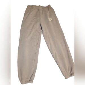 PINK Victoria's Secret Taupe Fleece-Lined Sweatpants SIZE SMALL